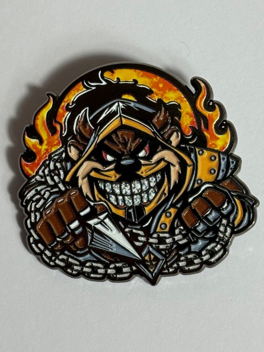 Taz X Scorpion Mortal Kombat Glow Dark Limited Edition Hat Pin Tasmanian Devil